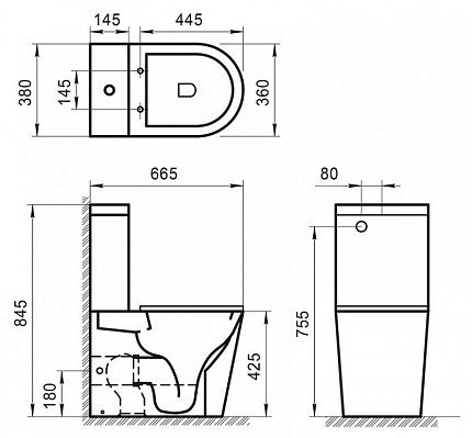 Бачок BELBAGNO SFERA-R, BB2141T