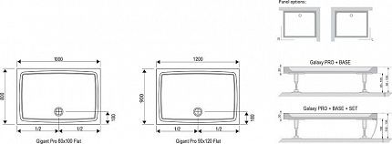Душевой поддон Ravak GIGANT PRO 100x80 Flat белый