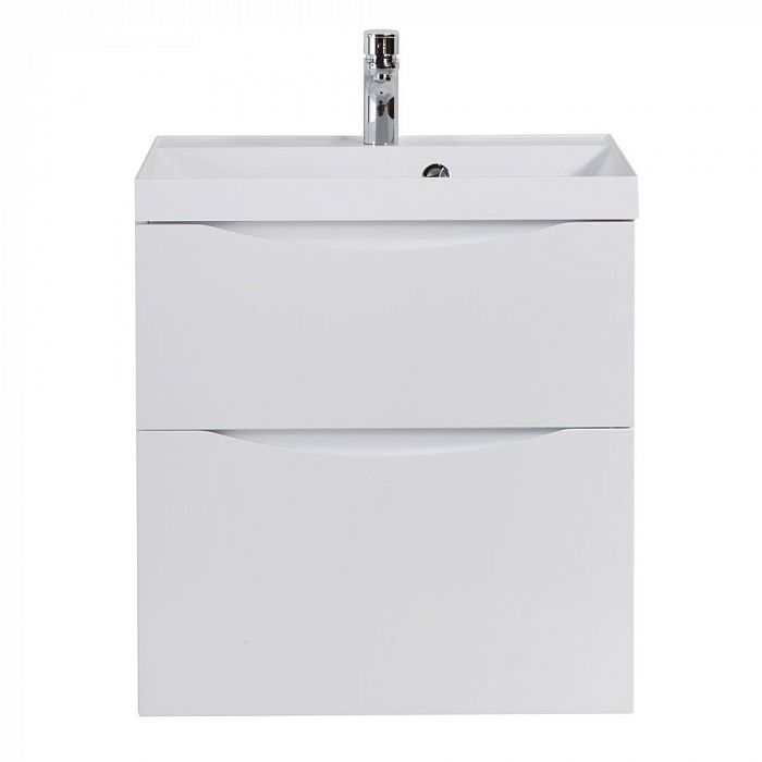MARINO-H60 База под раковину подвесная с двумя выкатными ящиками, Bianco Lucido, 700x450x600, MARINO-H60-700-2C-SO-BL-P